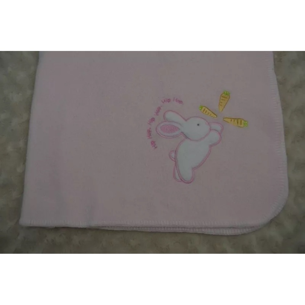 Babies Alley Bunny Rabbit Baby Blanket Pink White Carrots Hip Hop Lovey